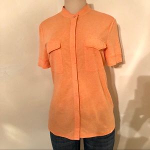 Lafayette 148 Orange Button Down Shirt